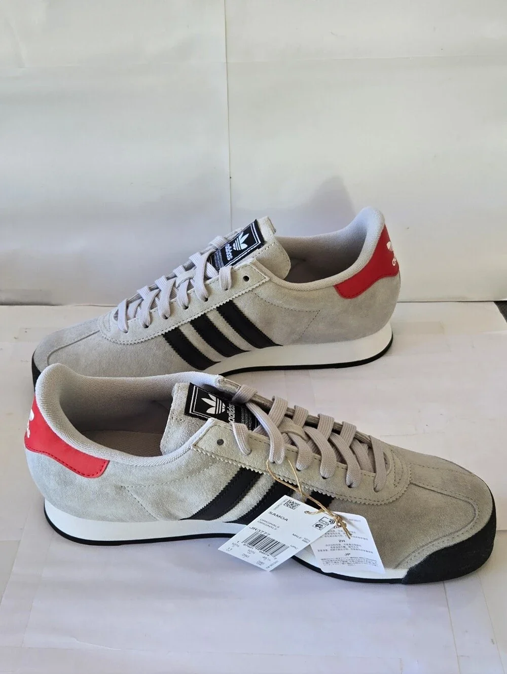 Adidas Samoa Gray/Black/Red Suede Sneakers Men's Size 11
